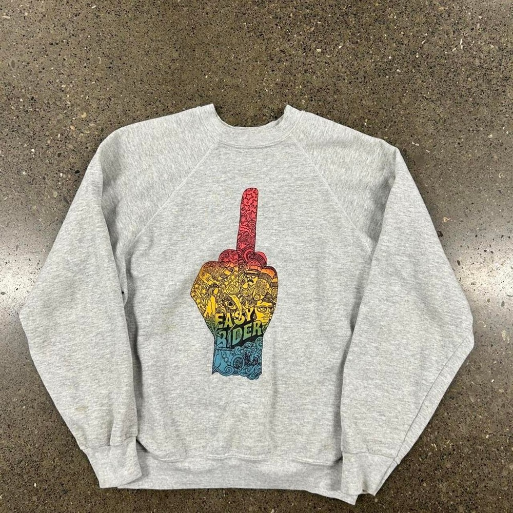 Vintage 80s/90s Easy Riders Middle Finger Movie Promo Crewneck (Size L)